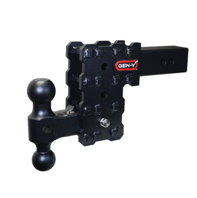 Gen-Y Phantom-X 2.5in Solid Shank 5in Drop 1.6K TW 16K Hitch w/GH-051 Dual-Ball Gen-Y Phantom-X 2.5in Solid Shank 5in Drop 1.6K TW 16K Hitch w/GH-051 Dual-Ball