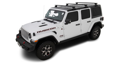 Rhino-Rack 18-21 Jeep Wrangler 4 Door SUV Vortex RL110 3 Bar Roof Rack - Black - JB0103 Rhino-Rack 18-21 Jeep Wrangler 4 Door SUV Vortex RL110 3 Bar Roof Rack - Black - JB0103