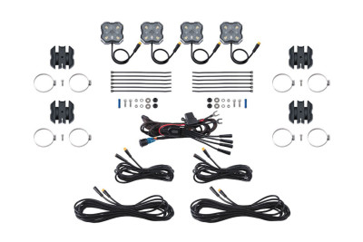 Diode Dynamics Stage Series SXS Rock Light Installer Kit - White Diffused M8 (4-pack) - DD7750 Diode Dynamics Stage Series SXS Rock Light Installer Kit - White Diffused M8 (4-pack) - DD7750