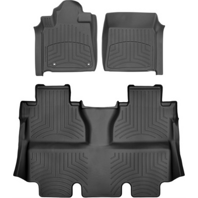 WeatherTech 14+ Toyota Tundra (Crewmax Only) Front 3D and Rear Floorliners - Black - 444081IM-440938 WeatherTech 14+ Toyota Tundra (Crewmax Only) Front 3D and Rear Floorliners - Black - 444081IM-440938