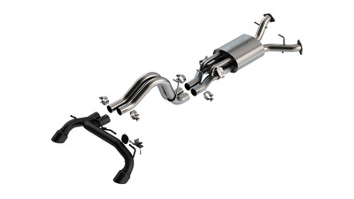 Borla 22-24 Ford Bronco Raptor V6 Turbo AT 2WD / 4WD ATAK Catback Exhaust w/ 4in Black Coated Tips - 140934CB Borla 22-24 Ford Bronco Raptor V6 Turbo AT 2WD / 4WD ATAK Catback Exhaust w/ 4in Black Coated Tips - 140934CB