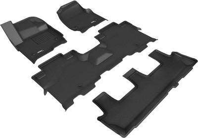 3D MAXpider 2018-2020 Lincoln Navigator Kagu 1st & 2nd & 3rd Row Floormats - Black - L1LC01101509