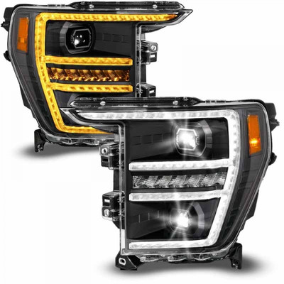 Anzo 21-23 Ford F150 LED Projector Headlight w/Switchback+Sequential - Black (Driver Side Only) - 111594-L Anzo 21-23 Ford F150 LED Projector Headlight w/Switchback+Sequential - Black (Driver Side Only) - 111594-L