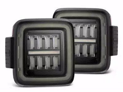 AlphaRex 18-23 Jeep Wrangler JL NOVA Prismatic LED Taillights Alpha-Black - 602010