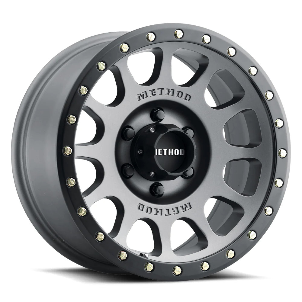 Method MR305 NV 20x9 / +18mm Offset / 8x6.5 BP / 130.81mm CB / Titanium - Matte Black Lip Wheel