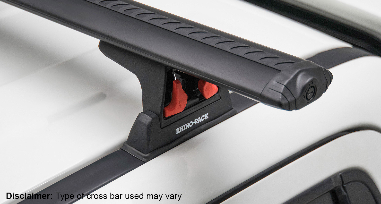 Rhino-Rack 16-20 Toyota Tacoma 4 Door Pick Up Vortex RLT600 Ditch Mount 2 Bar Roof Rack - Black - JA9110