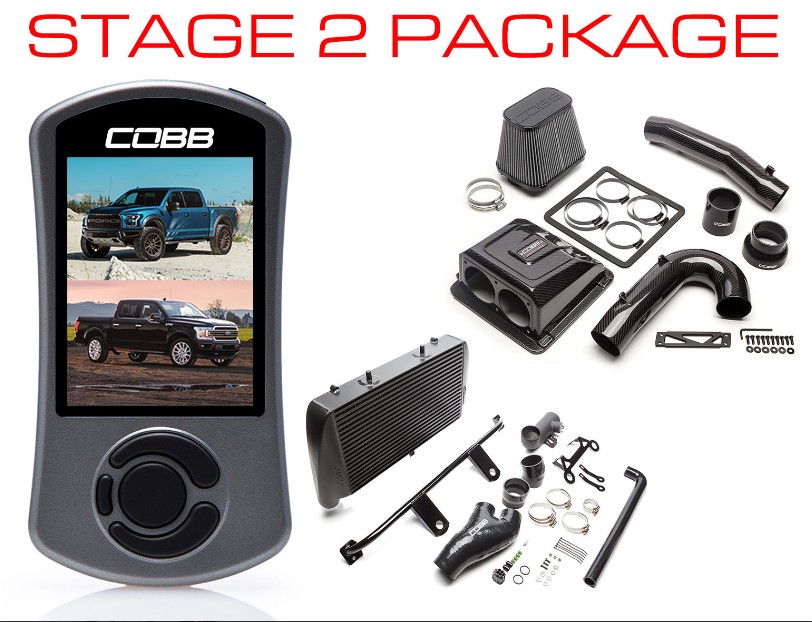 Cobb 17-20 Ford F-150 Raptor Stage 2 Redline Carbon Fiber Power Package - Black