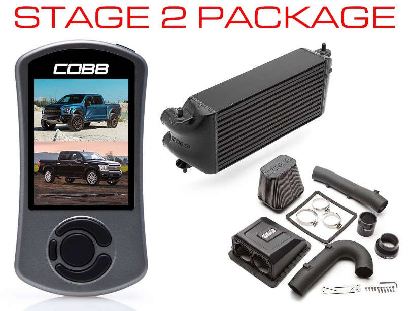 Cobb 17-18 Ford F-150 Raptor Stage 2 Power Package(Factory Location Intercooler) W/TCM - Black