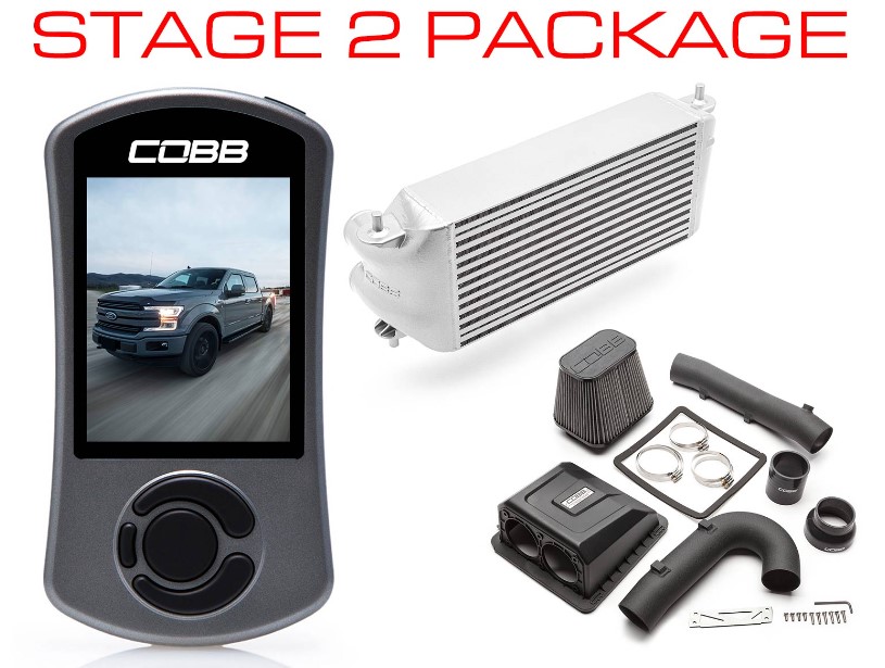 Cobb 17-19 Ford F-150 Ecoboost 3.5L w/TCM Stage 2 Power Package - Silver (Factory Loc. I/C)