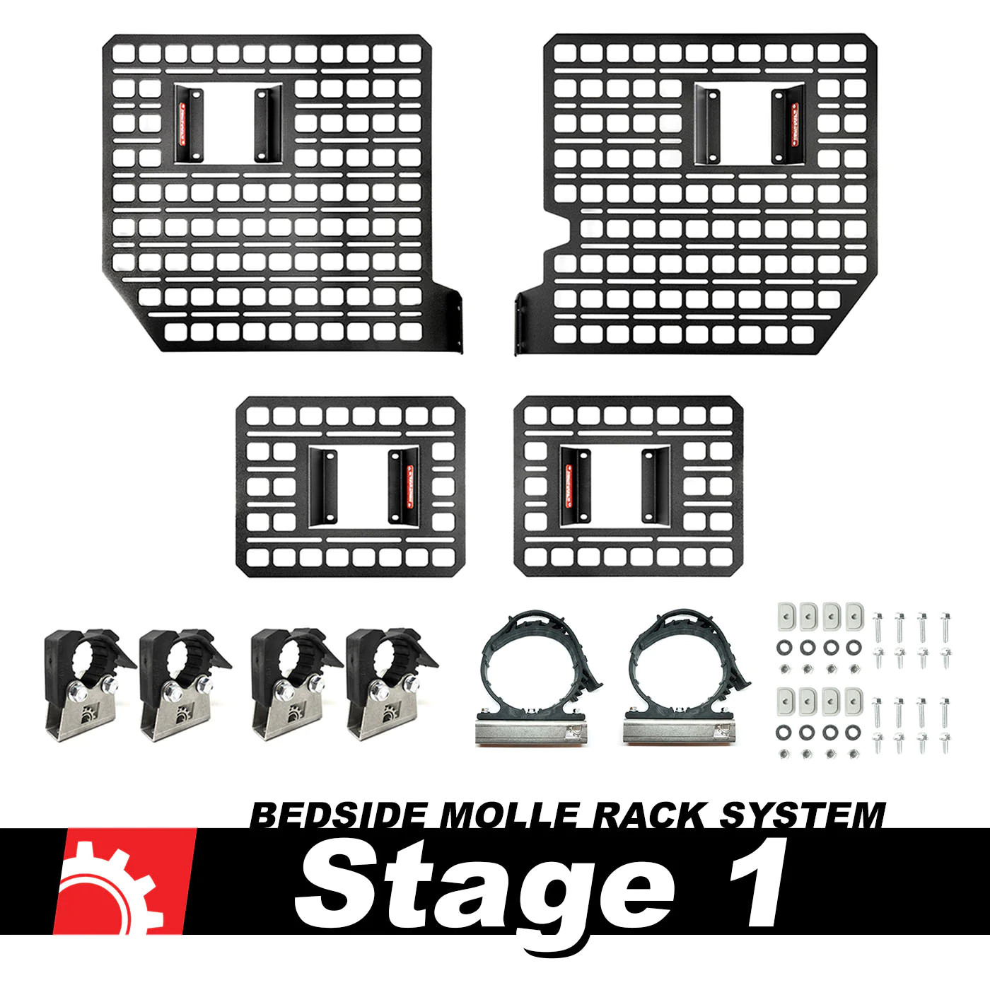 BuiltRight Industries 2015-2020 Ford F-150 & Raptor Bedside Rack System Stage 1 Kit - 111008