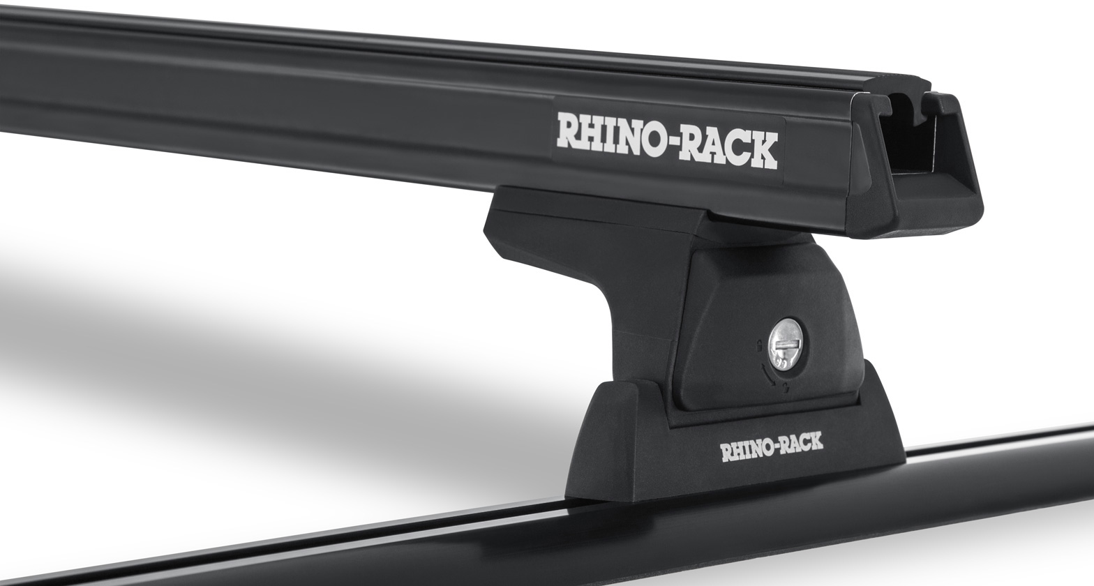 Rhino-Rack 07-18 Jeep Wrangler 2 Door SUV Heavy Duty RLT600 Track Mount 2 Bar Roof Rack - Black - JA6246
