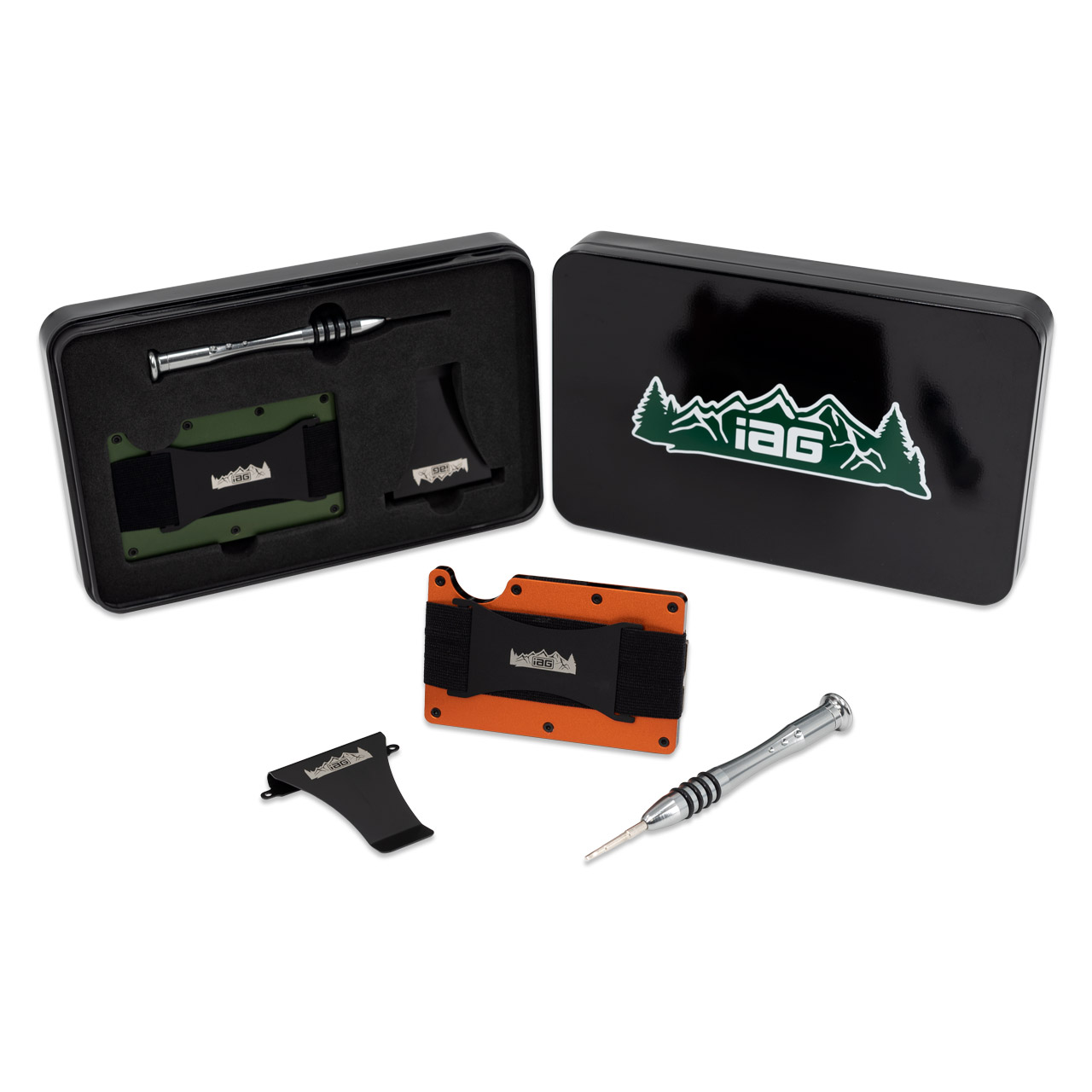 IAG Aluminum Wallet w/Money Clip, Cash Band, and Screwdriver Kit (Off-Road Logo)