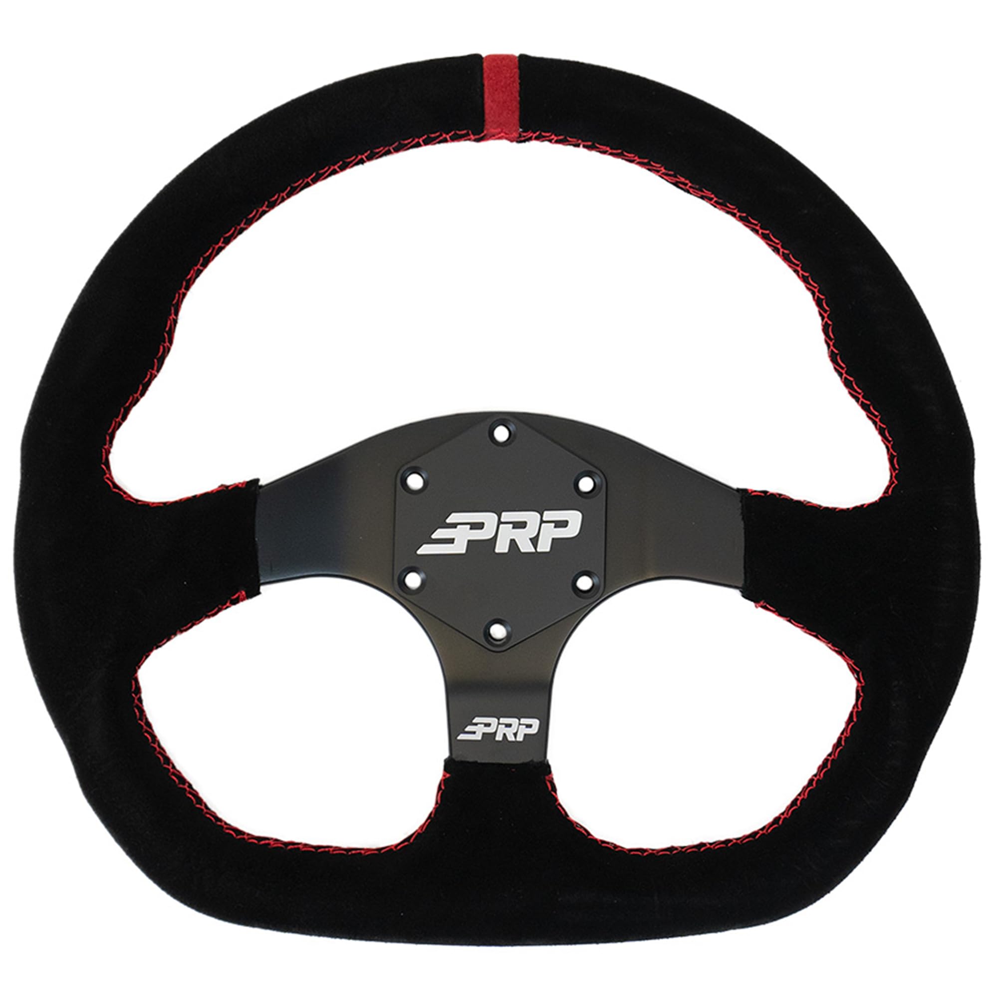PRP Suede D-Shape Steering Wheel - Red - G253