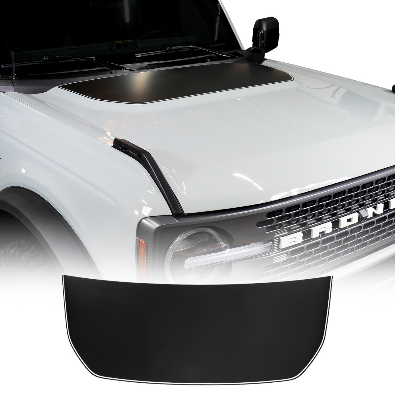 IAG Off-Road Front Hood Graphic - Solid w/ Pin Stripe Design Fits 2021 + Ford Bronco