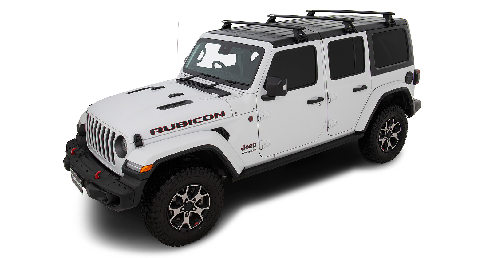 Rhino-Rack 18-21 Jeep Wrangler 4 Door SUV Vortex RL110 3 Bar Roof Rack - Black - JB0103