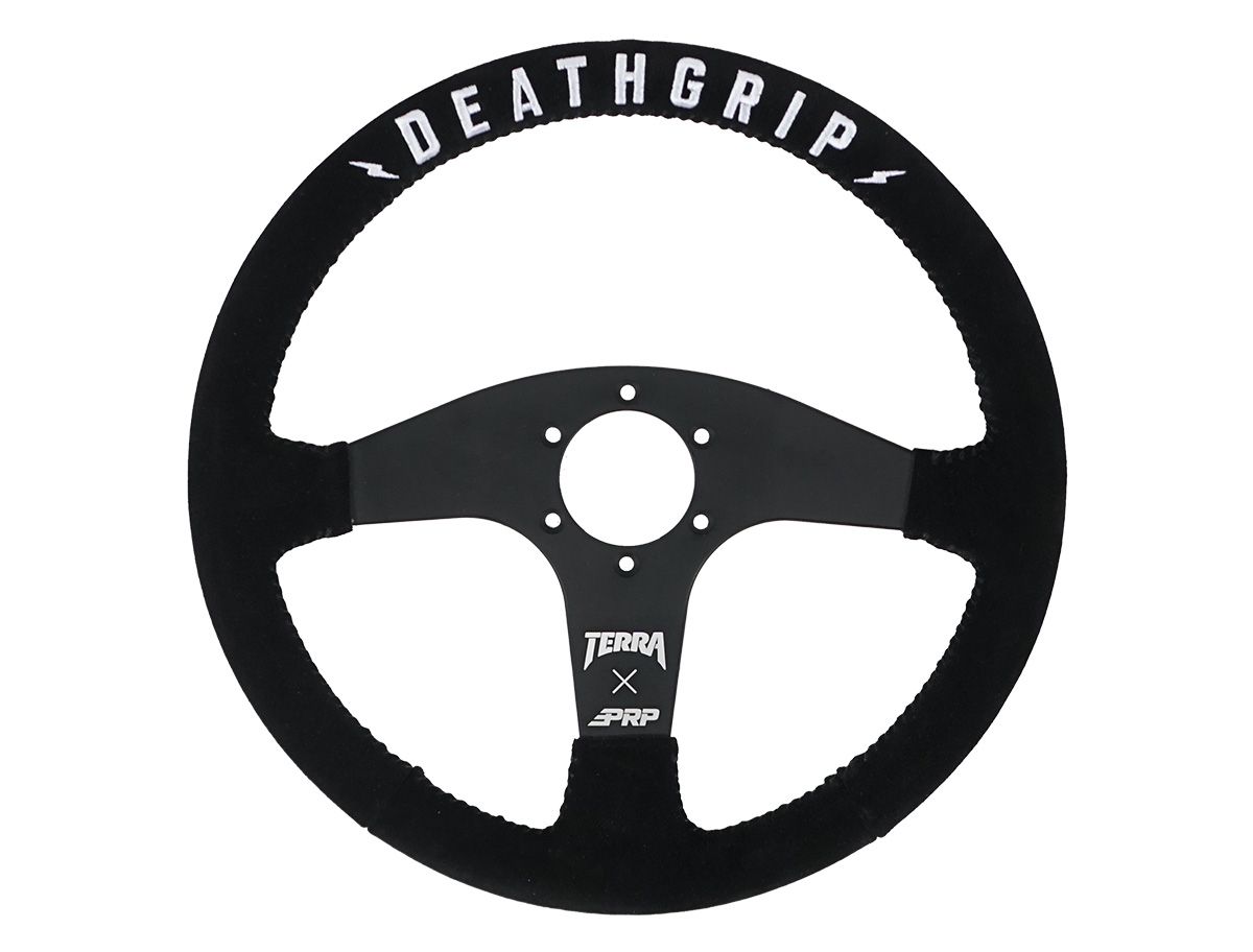 PRP Terra Crew Death Grip Flat Steering Wheel - Suede - TERRAG245