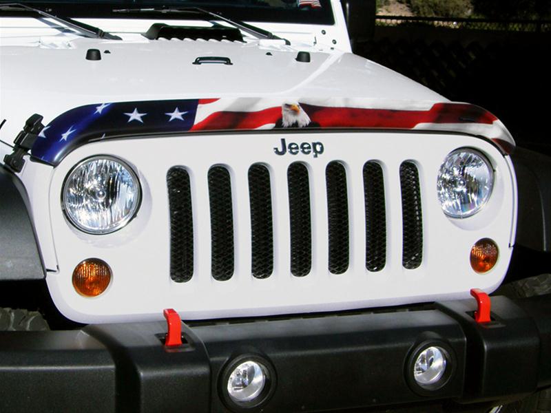 Stampede 2007-2018 Jeep Wrangler(JK) Vigilante Premium Hood Protector - Flag - 2911-30