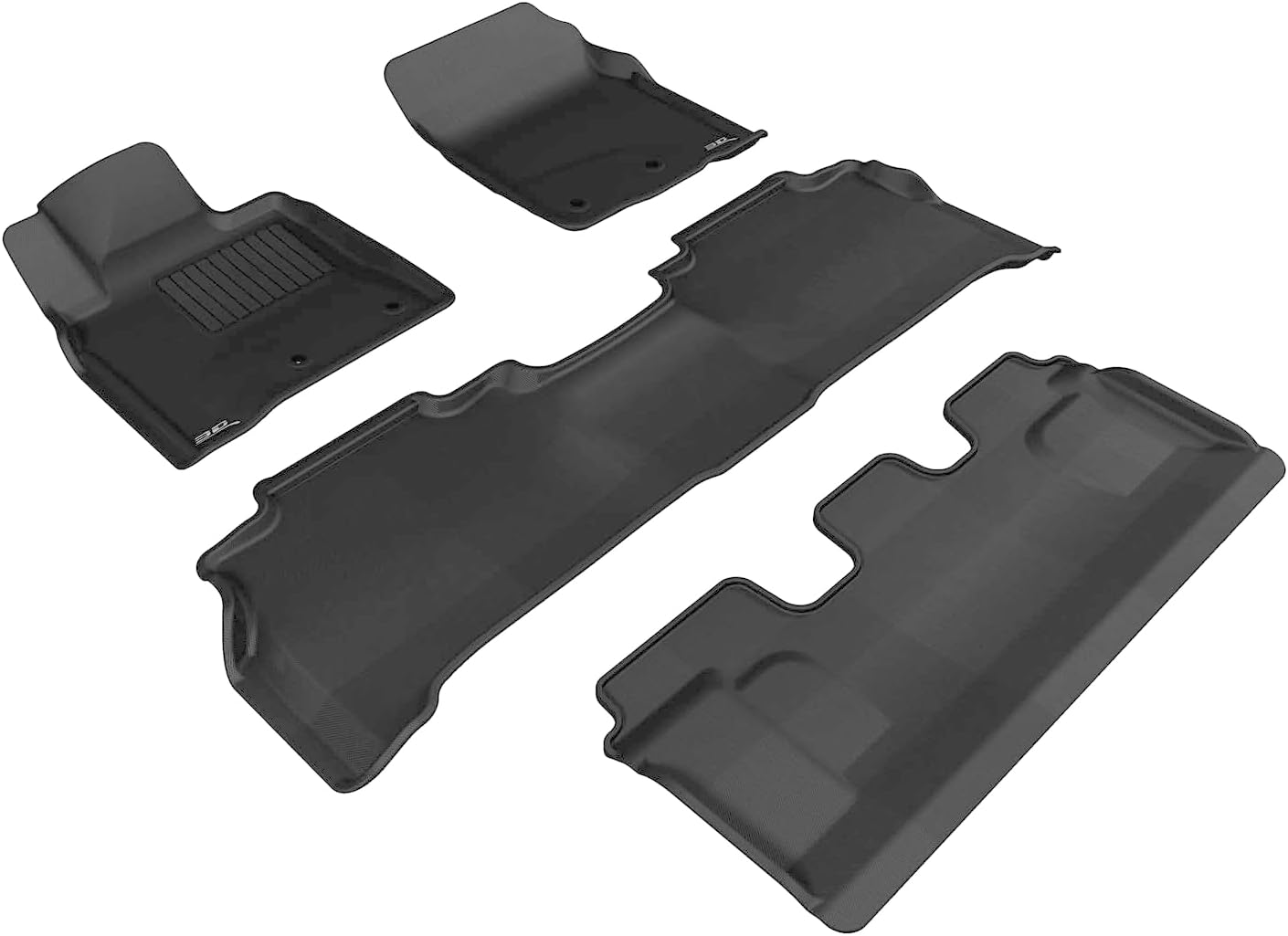 3D MAXpider 2012-2020 Toyota Land Cruiser Kagu 1st & 2nd & 3rd Row Floormats - Black - L1TY15601509