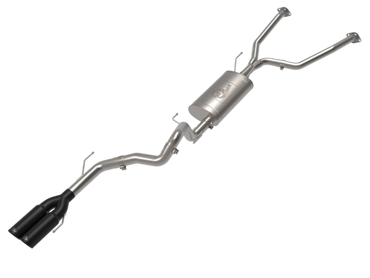 aFe Vulcan Series 2-1/2 IN to 3 IN 304 Stainless Steel Cat-Back Exhaust System For 2023+ Toyota Sequoia - Black Tip