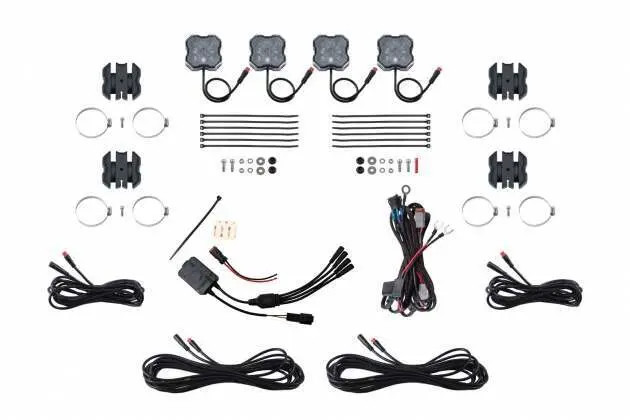 Diode Dynamics Stage Series SXS Rock Light Installer Kit RGBW M8 (4-pack) - DD7751