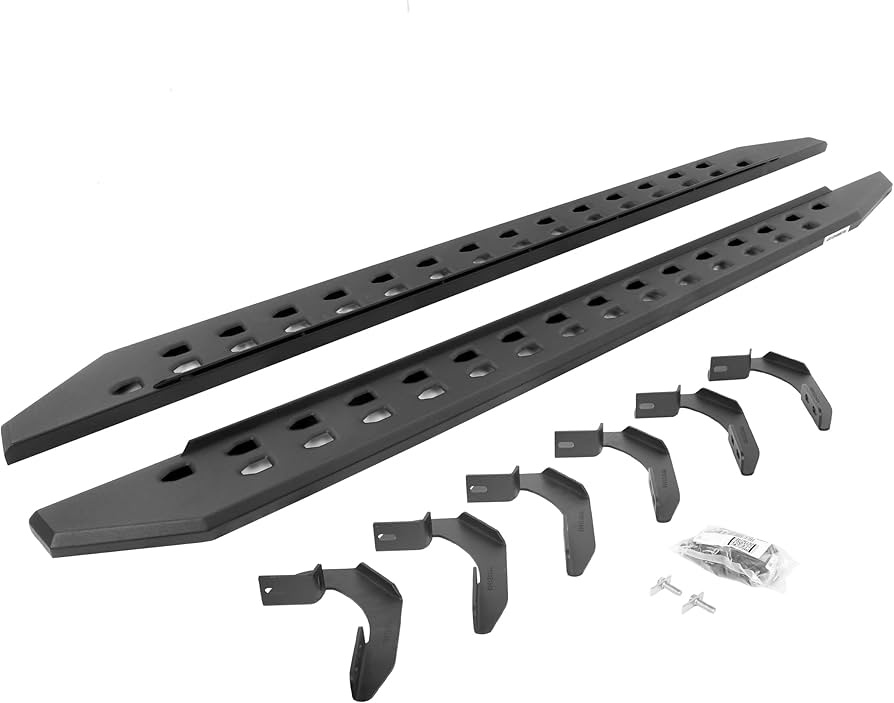 Go Rhino 04-14 Ford F-150 Super Cab 4DR RB20 Slim Running Boards Kit (Incl. Brackets) - Tex. Blk - 69412680SPC