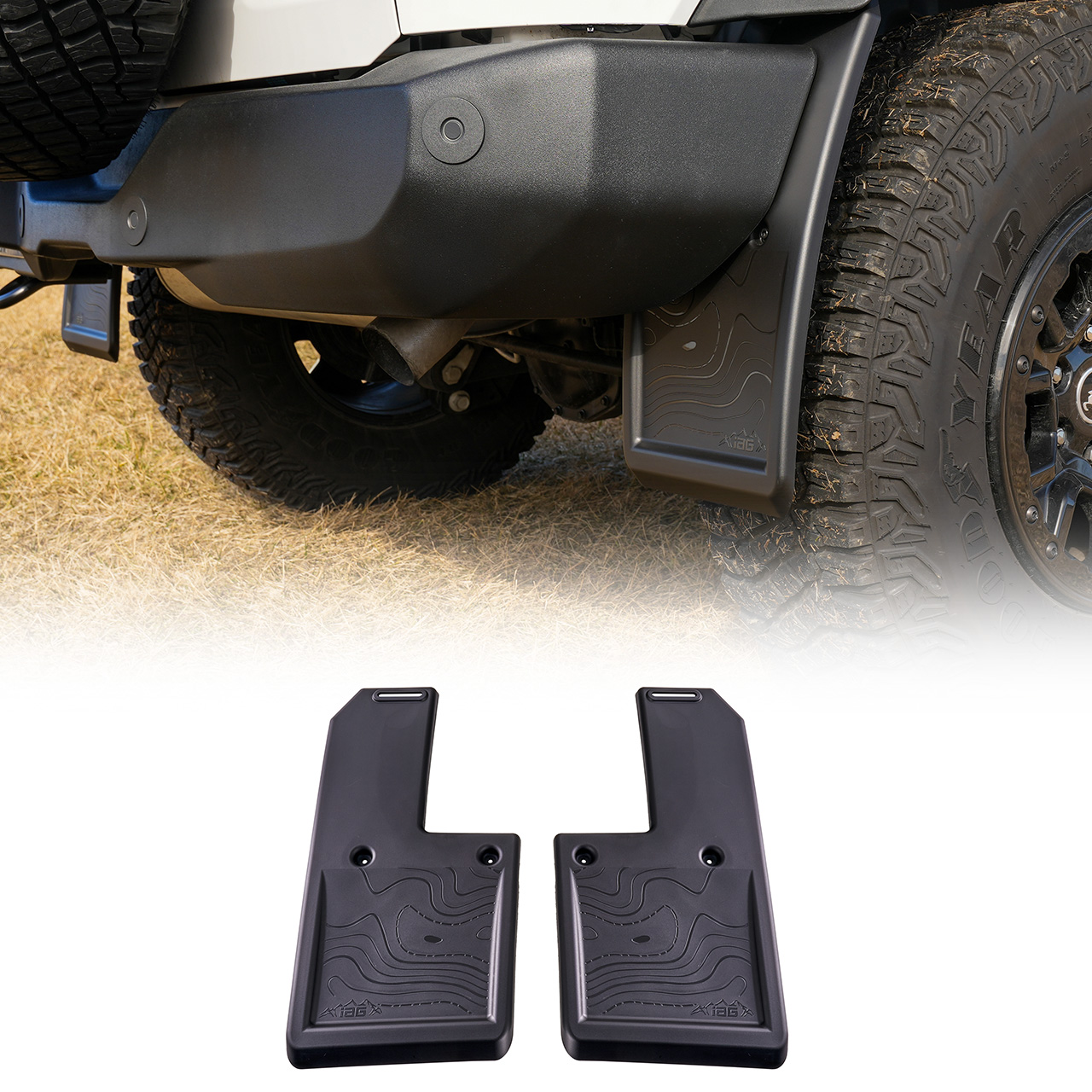 IAG Trail Shield™ Adjustable Mud Flaps Rear Set Only For 2021+ Ford Bronco