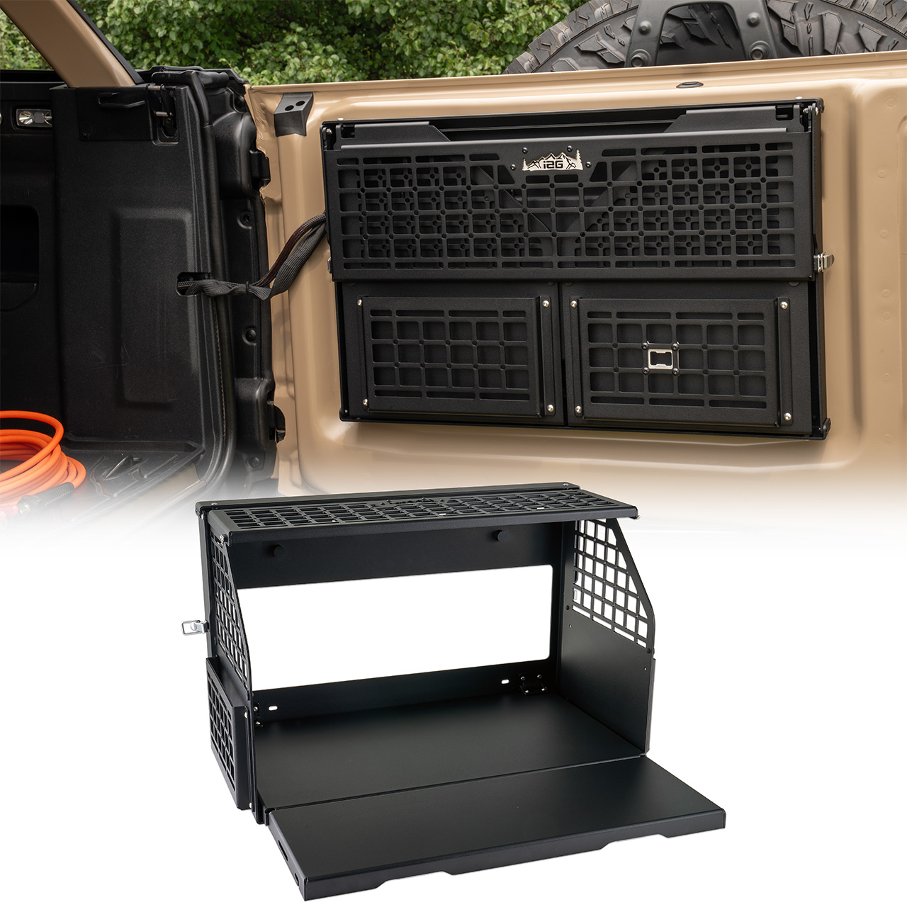 IAG Off-Road Multilevel Tailgate Table for 2021+ Ford Bronco IAG Off-Road Multilevel Tailgate Table for 2021+ Ford Bronco