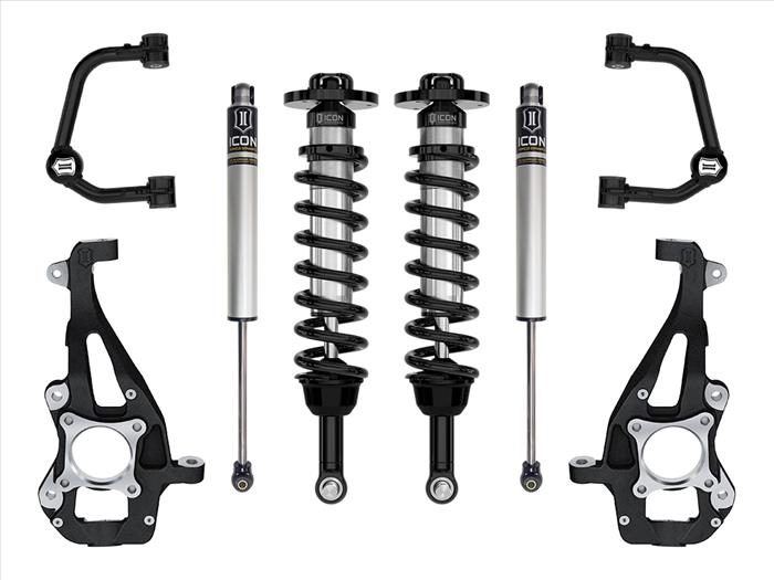 ICON 21-23 Ford F150 4WD 3.5-4.5in Stage 1 Suspension System With Tubular Upper Control Arms - K93141T ICON 21-23 Ford F150 4WD 3.5-4.5in Stage 1 Suspension System With Tubular Upper Control Arms - K93141T