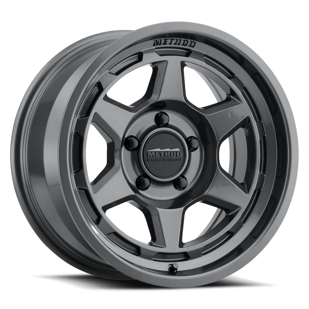 Method MR708 Bead Grip 17x8.5 / 0mm Offset / 5x5 BP / 71.5mm CB - Gloss Titanium - MR70878550800