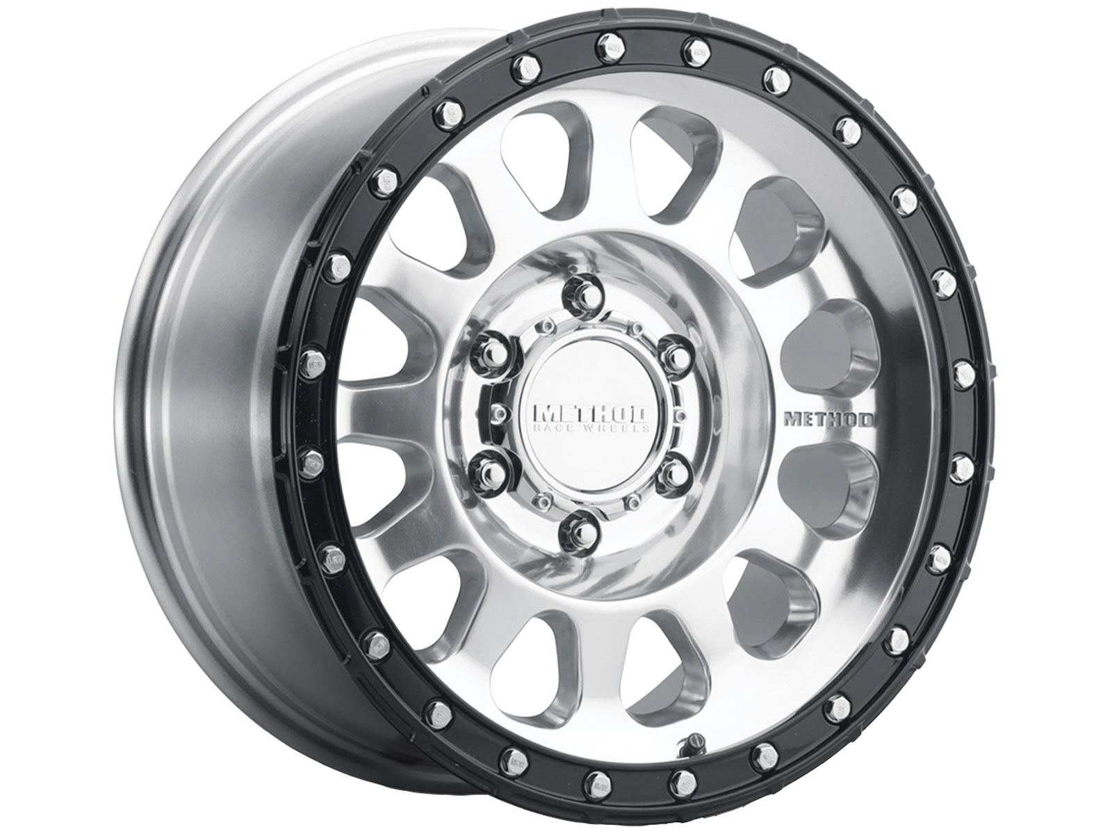 Method MR315 17x8.5 0mm Offset 6x5.5 106.25mm CB Polished Wheel - Gloss Black Lip - MR315785601700