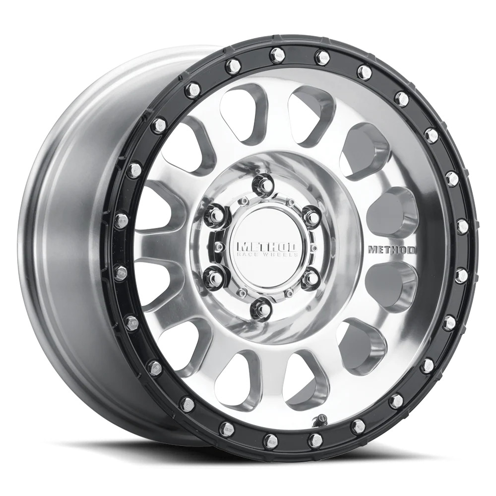 Method MR315 17x8.5 +25mm Offset 8x6.5 130.81mm CB Polished Wheel - Gloss Black Lip - MR315785801725