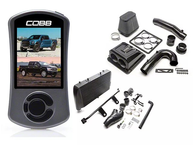 Cobb 17-20 Ford F-150 Ecoboost Raptor w/TCM Stage 2+ CAN Flex Fuel Redline CF Power Package - Black - FOR0050020BK-TCM-RED-FF