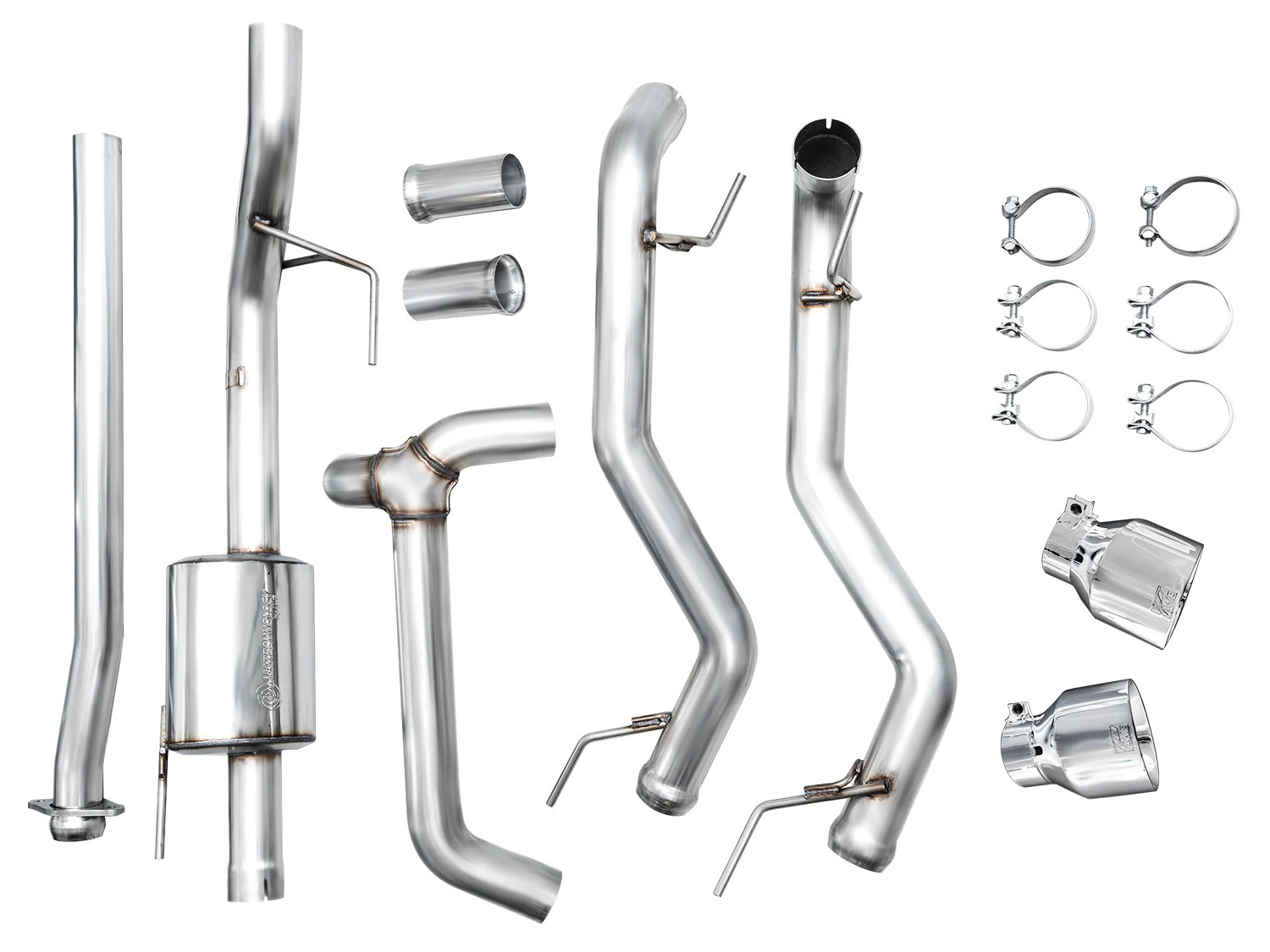 AWE Tuning 2021+ Ford F150 Tremor w/ Bumper Cutouts 0FG Non-Resonated Catback w/ Chrome Silver Tips - 3020-32402