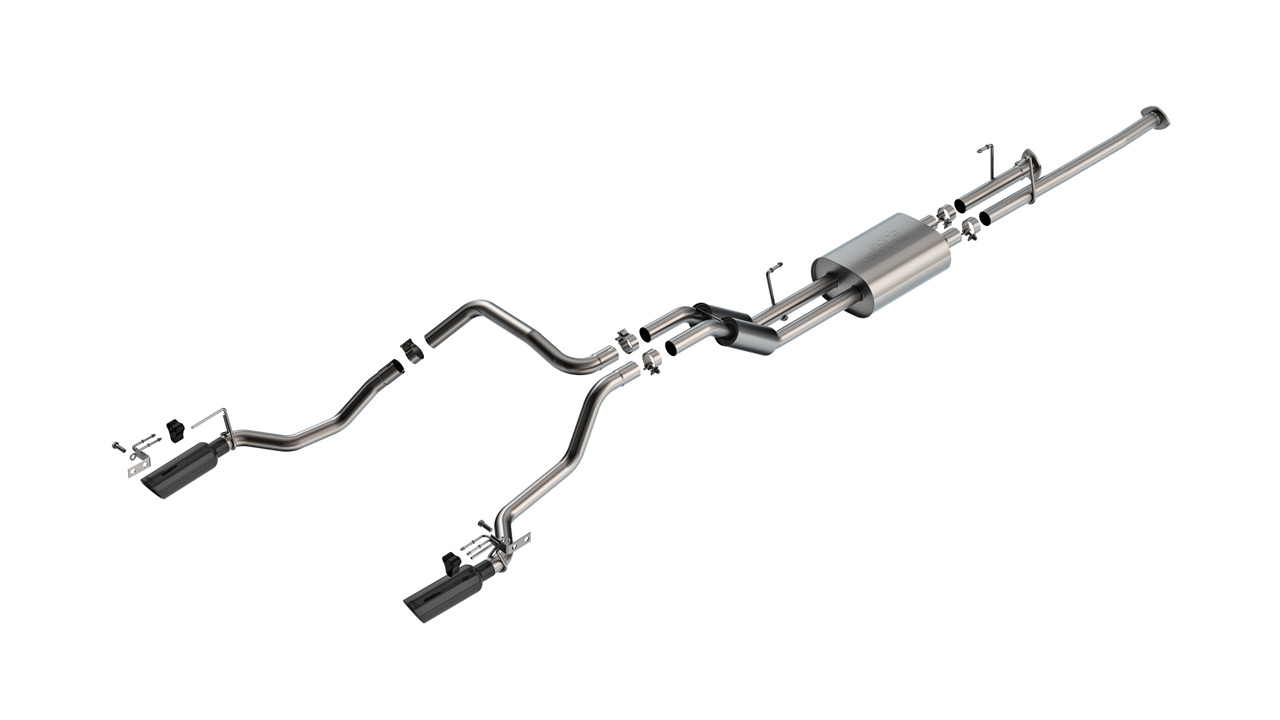 Borla 09-13 Toyota Tundra 4.6L/5.7L S-Type Cat-Back Exhaust - Black Chrome Tips - 141025BC