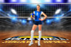 PLAYER BANNER PHOTO TEMPLATE - VOLLEYBALL COURT LOGO - CUSTOM PHOTOSHOP LAYERED SPORTS TEMPLATE