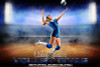 VOLLEYBALL BANNER PHOTO TEMPLATE - PRIME TIME VOLLEYBALL - CUSTOM PHOTOSHOP LAYERED SPORTS TEMPLATE