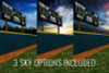 MULTI-SPORT BANNER PHOTO TEMPLATE - THE BALL FIELD - CUSTOM PHOTOSHOP LAYERED SPORTS TEMPLATE