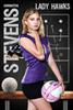VOLLEYBALL BANNER PHOTO TEMPLATE - VOLLEYBALL CHALK - CUSTOM PHOTOSHOP LAYERED SPORTS TEMPLATE