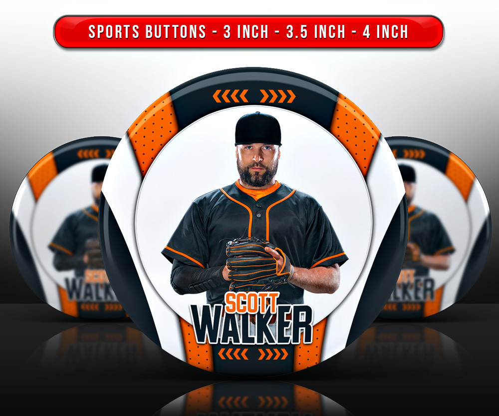 Custom Sports Photo Buttons - Recede