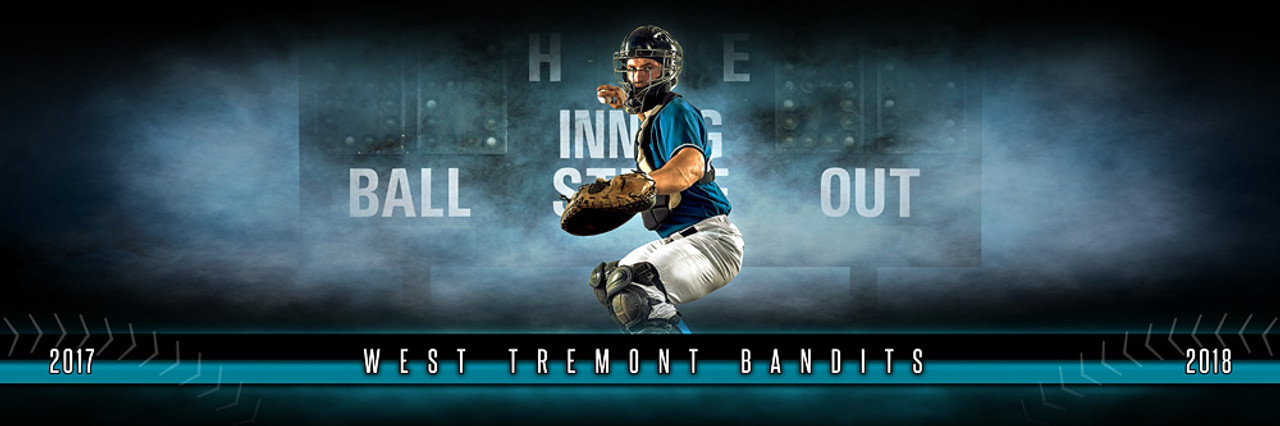 PANORAMIC SPORTS BANNER TEMPLATE - FANTASY BASEBALL - LAYERED PHOTOSHOP SPORTS TEMPLATE