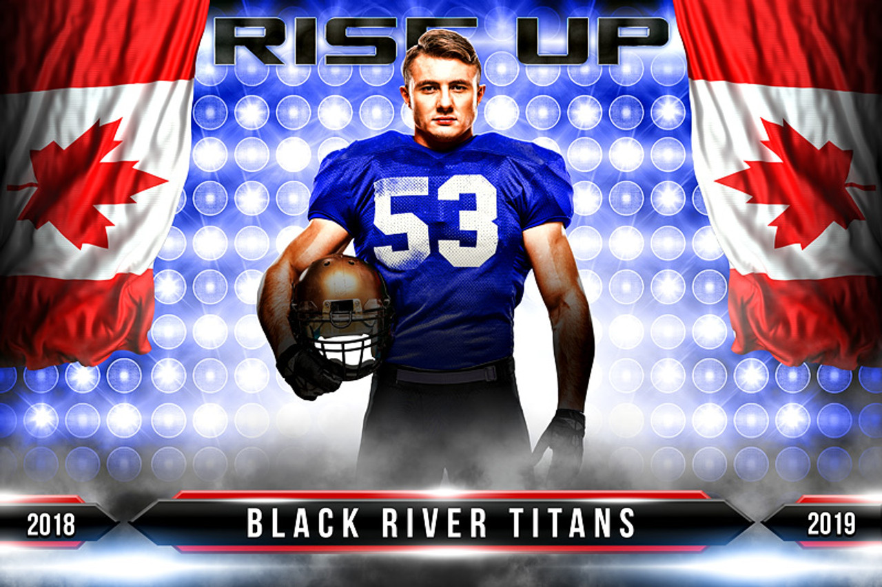 PLAYER & TEAM BANNER PHOTO TEMPLATE - RISE UP - PHOTOSHOP LAYERED SPORTS TEMPLATE