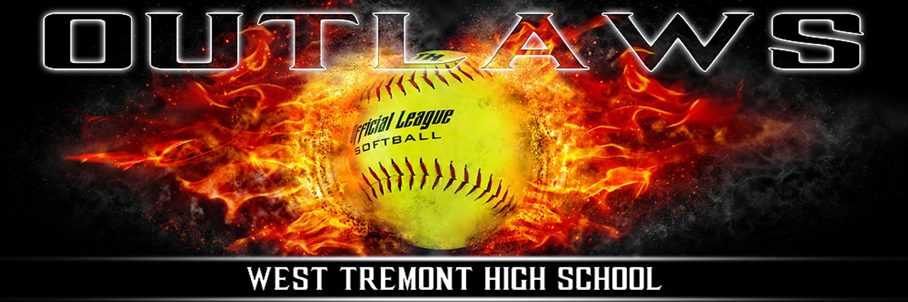 Panoramic Team Softball Banner Photography Template - On Fire