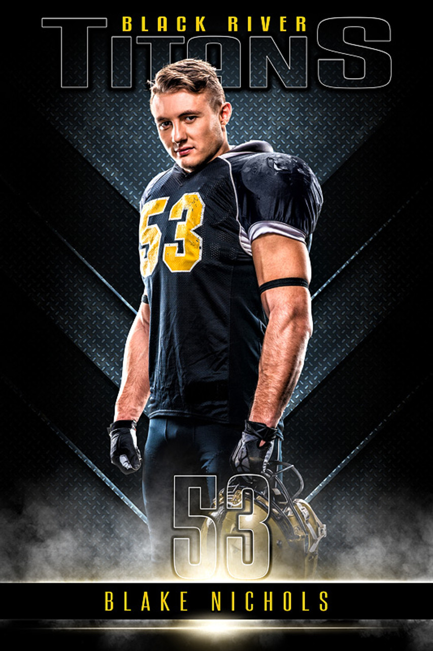 PLAYER BANNER PHOTO TEMPLATE - DARK SIDE - PHOTOSHOP LAYERED SPORTS TEMPLATE