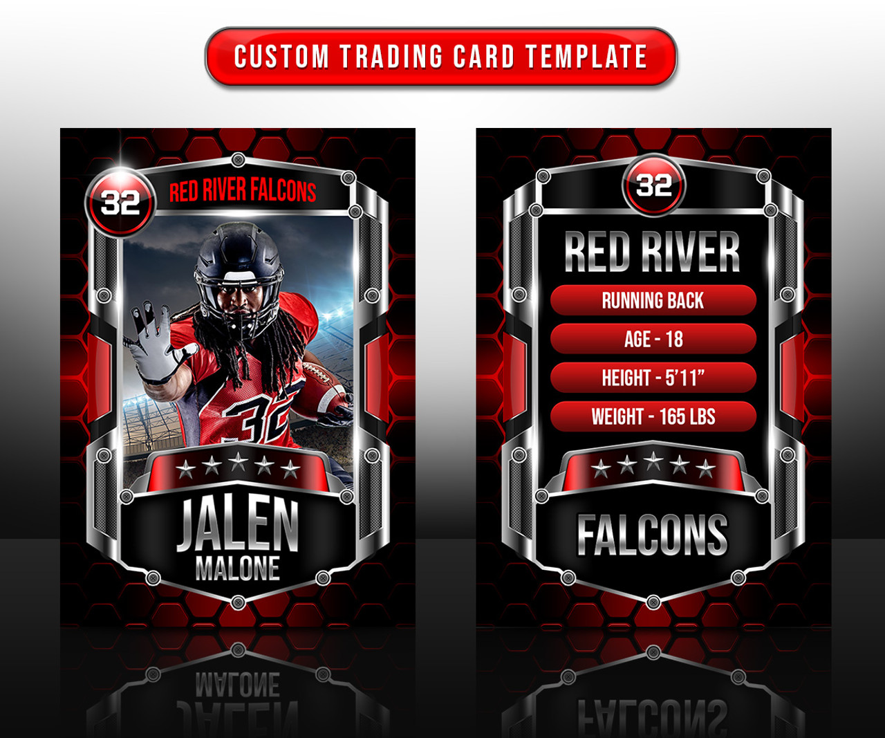 SPORTS TRADING CARDS AND 5X7 TEMPLATE - HEXAGON III