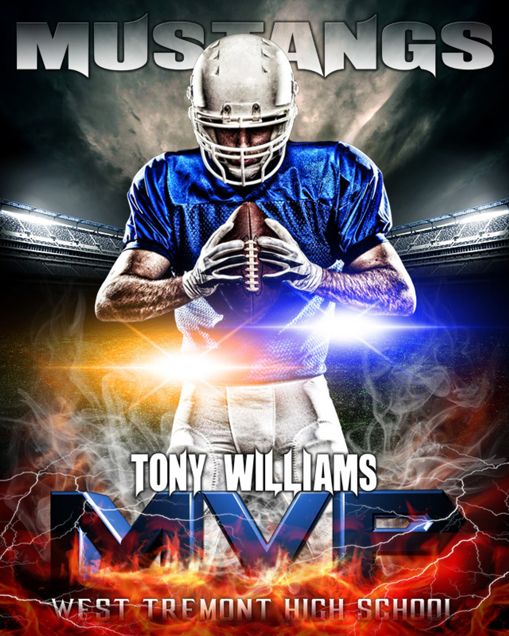 16x20 Multi-Sports Photography Template - MVP Flames