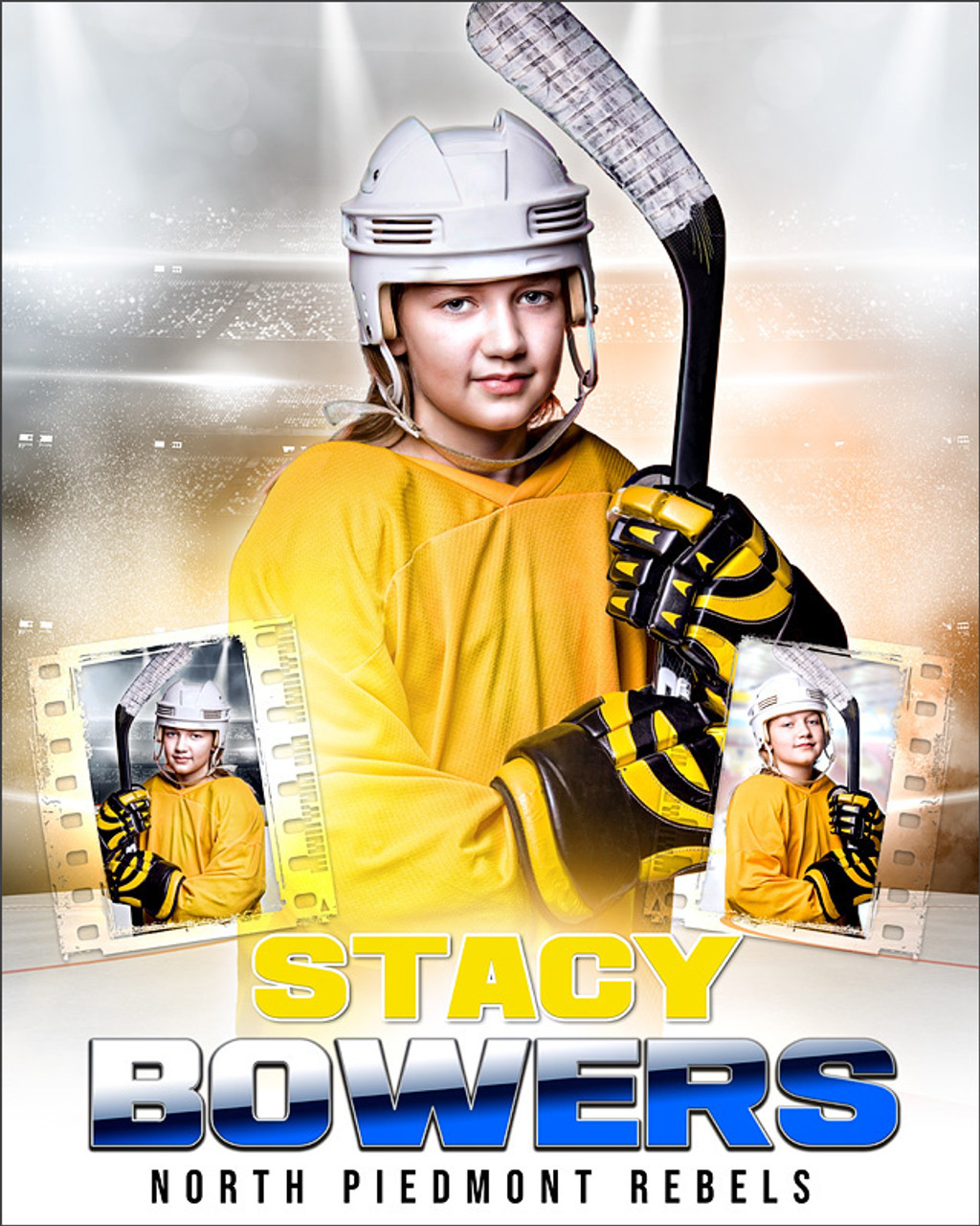 HI KEY HOCKEY 16x20 PHOTO COLLAGE - CUSTOM LAYERED PHOTOSHOP SPORTS TEMPLATE