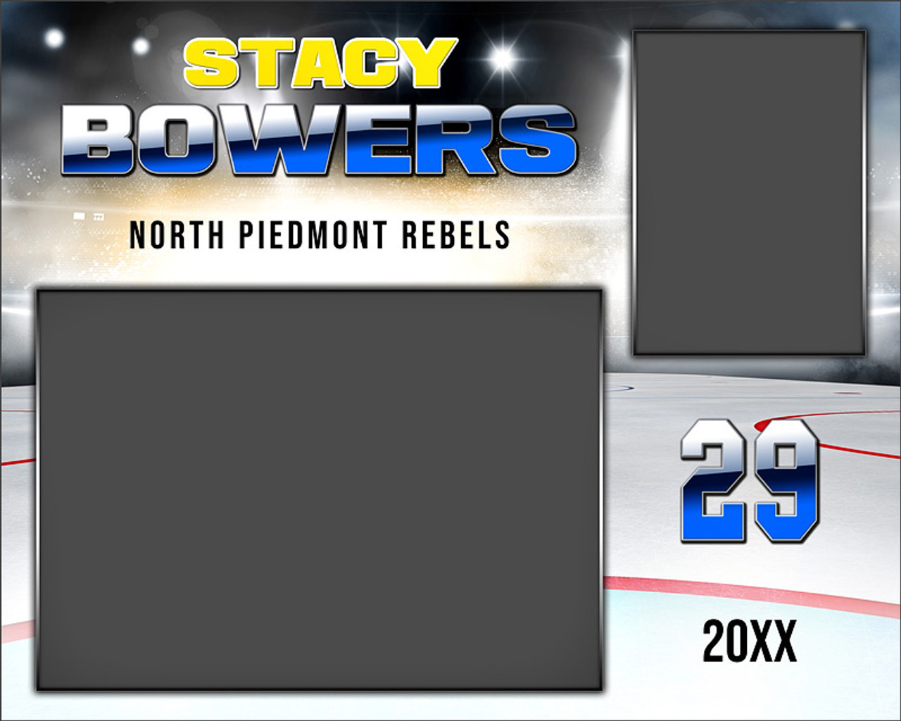 HOCKEY MEMORY MATE - HORIZONTAL - HI KEY HOCKEY - CUSTOM PHOTOSHOP LAYERED MEMORY MATE TEMPLATE