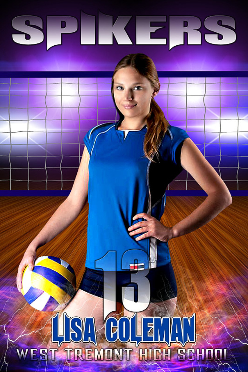 Player Banner Photo Template - Electric Storm Volleyball