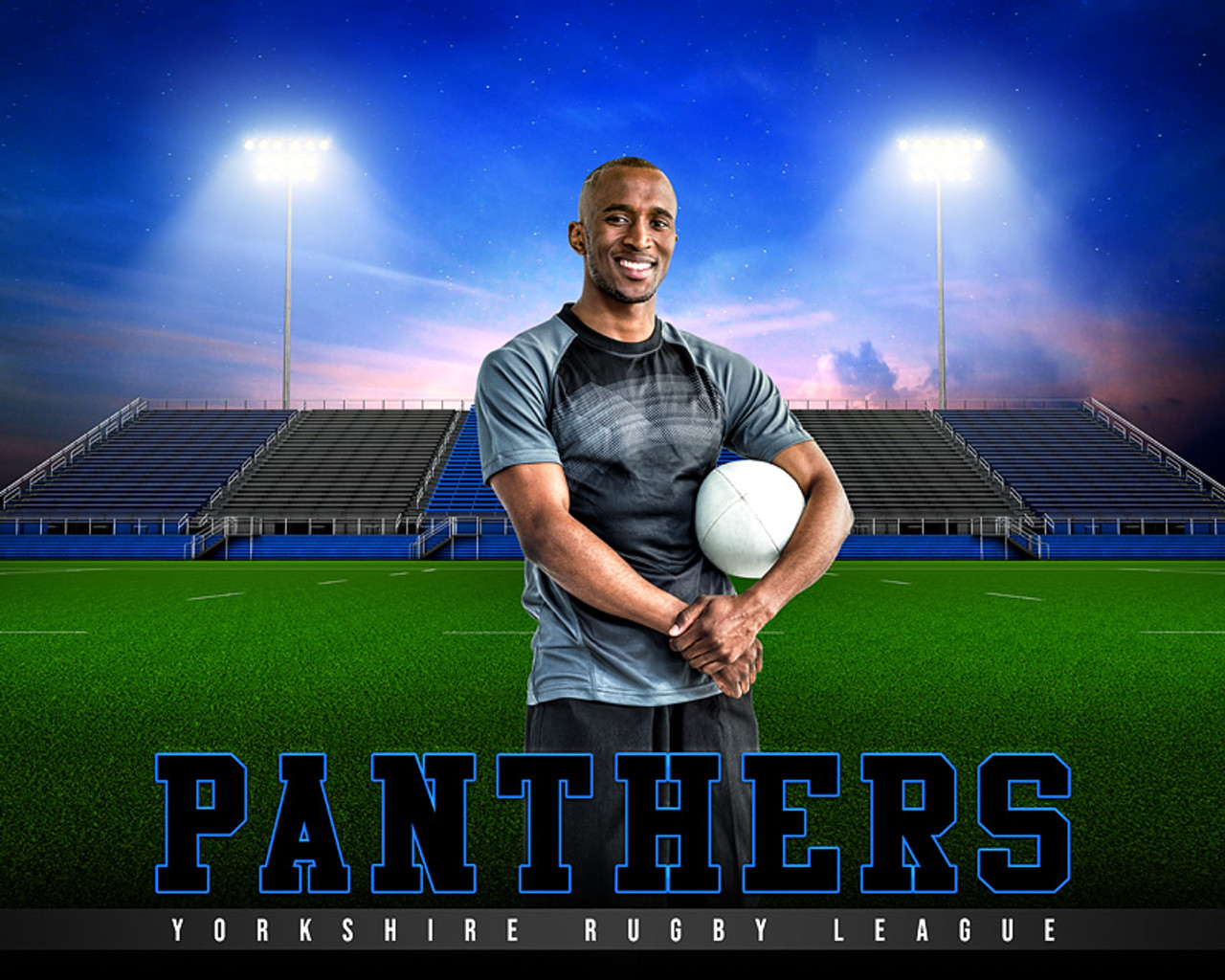 SPORTS POSTER PHOTO TEMPLATE - HOME TURF - RUGBY - CUSTOM PHOTOSHOP LAYERED SPORTS TEMPLATE