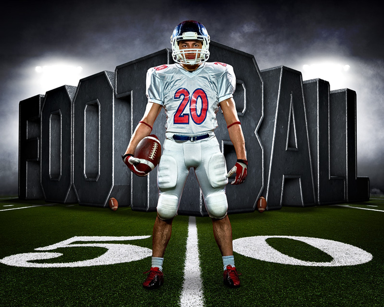 SPORTS POSTER PHOTO TEMPLATE - SURREAL FOOTBALL - CUSTOM PHOTOSHOP LAYERED SPORTS TEMPLATE